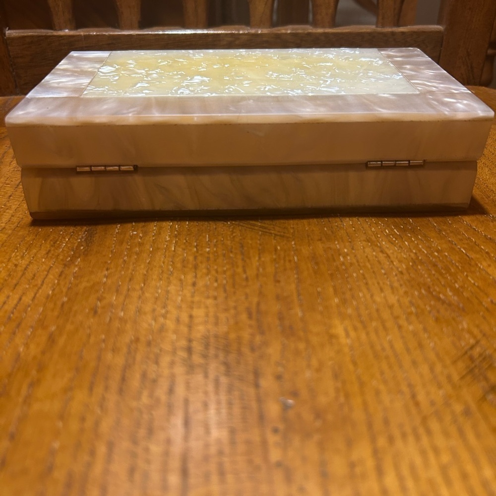 Vintage Cream & Pink Lucite Box Marbleized Crossbody - Picture 9 of 16